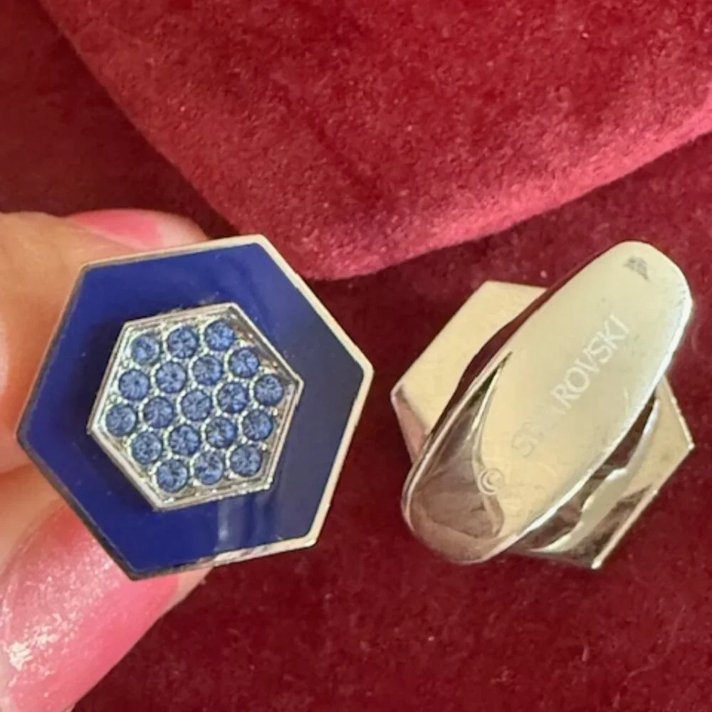 blue swarovski cufflinks